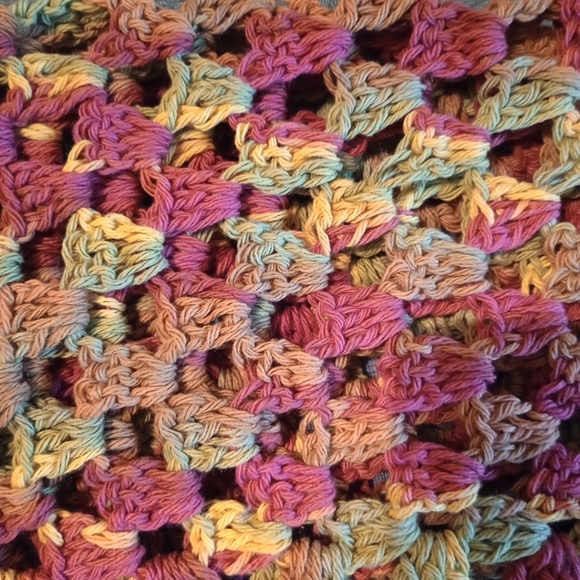 Loop Scarf, Rust | Sage | Tan, Crocheted, Pre-owned - Picture 7 of 8